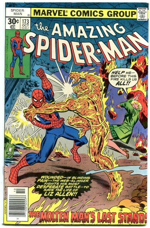 AMAZING SPIDER-MAN #173 1977- Molten Man- High Grade VF/NM