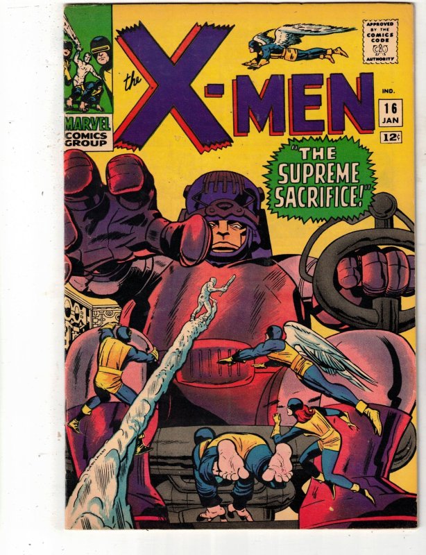 The X-Men #16 (1966)  High-Grade Sentinels Kirby key! VF COVELL CERTIFICATE WOW!