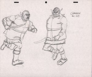 Gamrak From He-Man Pencil Animation Art - 63 - 2 Figures