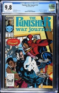 Punisher War Journal #14 1990 CGC 9.8 Spider-Man app White Pages