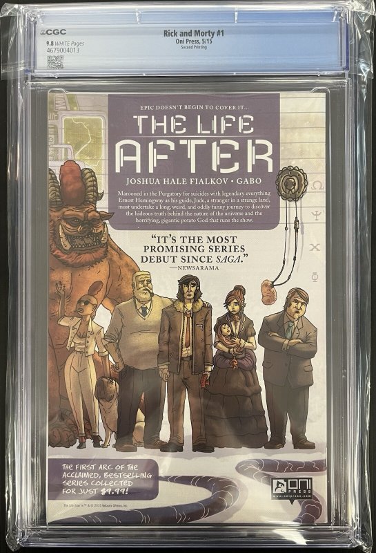 Rick And Morty #1 2ND PRINT CGC 9.8 NM/MT Oni Press 2015 PROSHIPPER