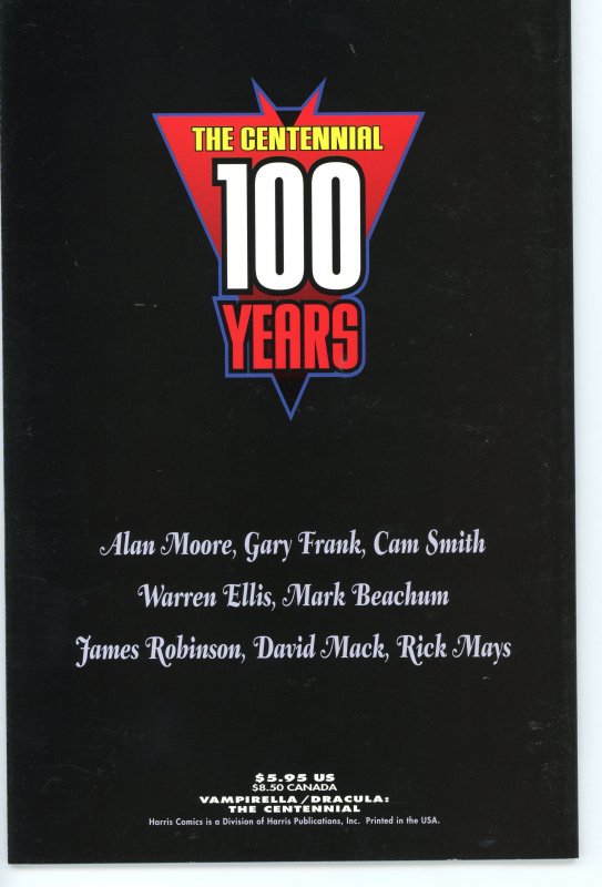 Vampirella/Dracula Centennial 1  VF 1997 Warren Ellis Alan Moore  Squarebound