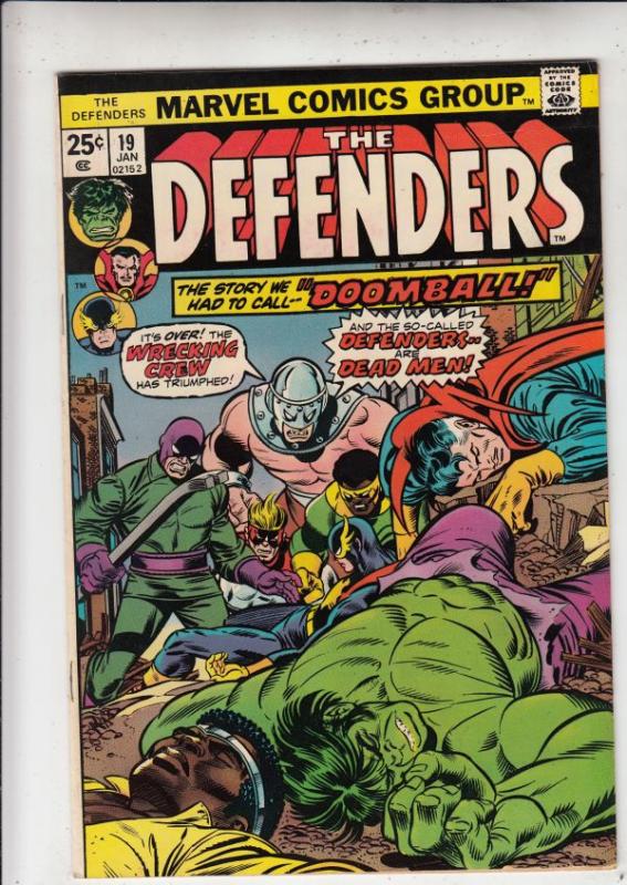 Defenders, The #19 (Jan-75) VF/NM High-Grade Hulk, Dr. Strange, Namor, Valkyr...