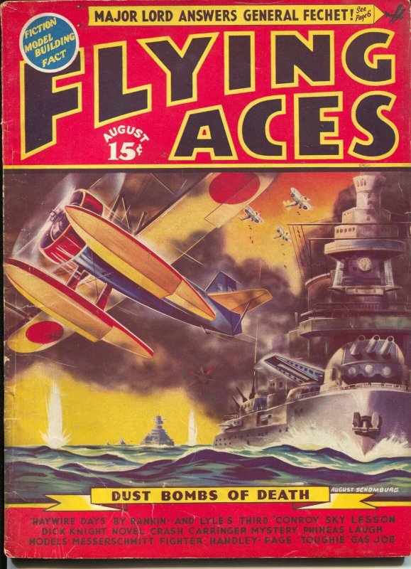 Flying Aces 6/1938-August Schomburg-pulp thrills-Al McWilliams-VG