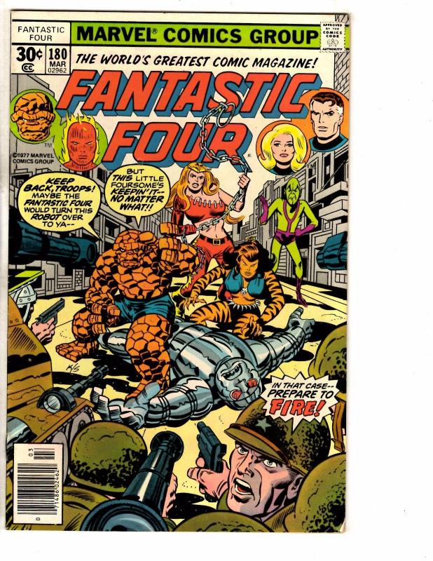 Lot Of 5 Fantastic Four Marvel Comic Books # 179 180 181 182 183 Human Torch NP2