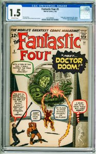 Fantastic Four #5 (1962) CGC 1.5 1st App of Doctor Doom!