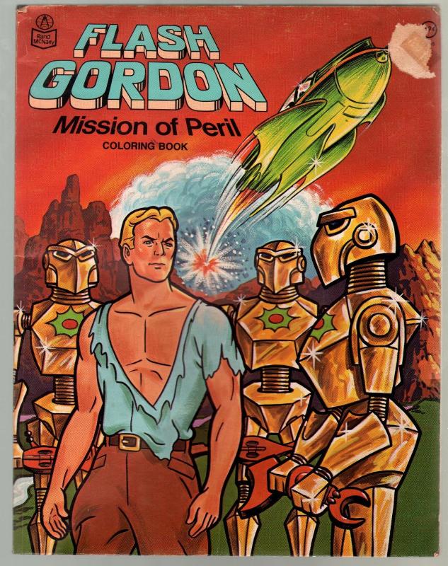 Flash Gordon Coloring Book #1052 1975-robot cover-sci-fi thrills-VG