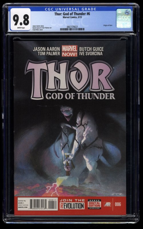 Thor God of Thunder #6 CGC NM/M 9.8 White Pages 1st Knull!