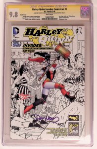 Harley Quinn Invades Comic-Con #1 (2014) CGC SS 9.8 Sketch, FIVE signatures!