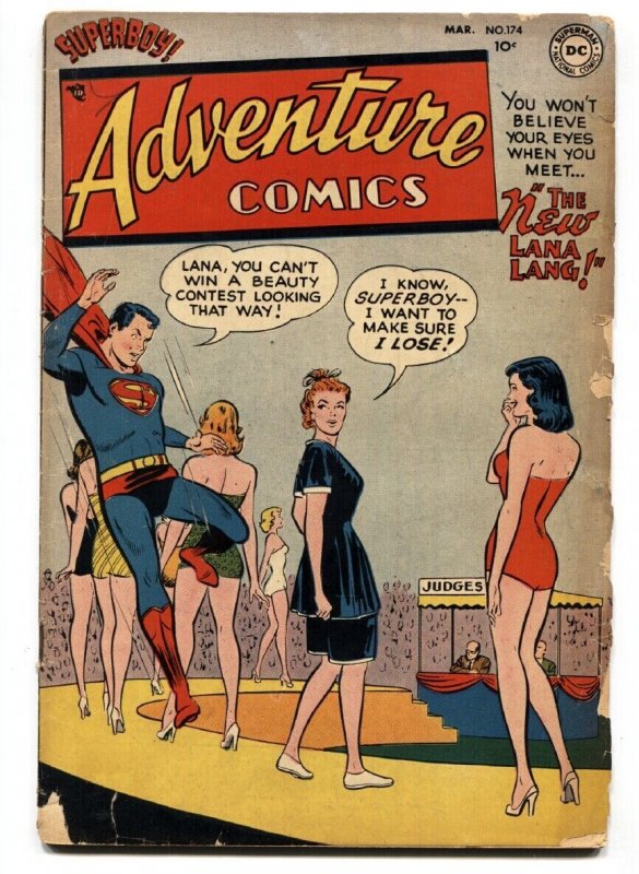 ADVENTURE COMICS #174 1952-SUPERBOY-SWIMSUIT COVER DC  VG-