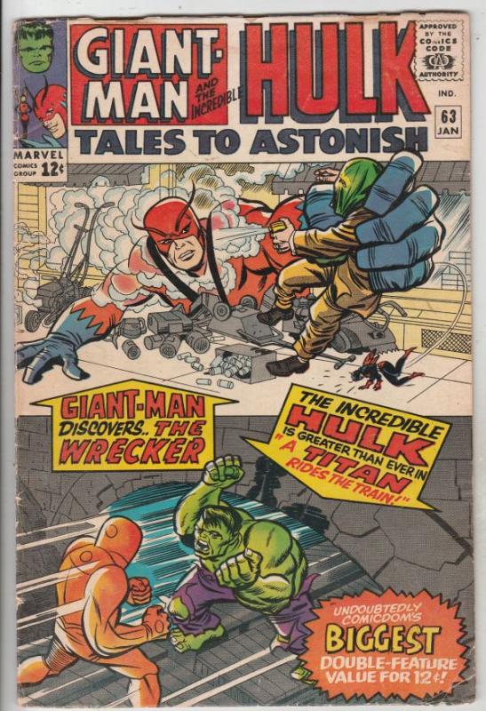 Tales to Astonish #63 (Jan-65) GD/VG Affordable-Grade Giant-Man and The Wasp,...