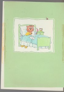 GLAD YOU'RE BETTER Cartoon Squirrel in Hospital 5.5x8 Greeting Card Art #C9559