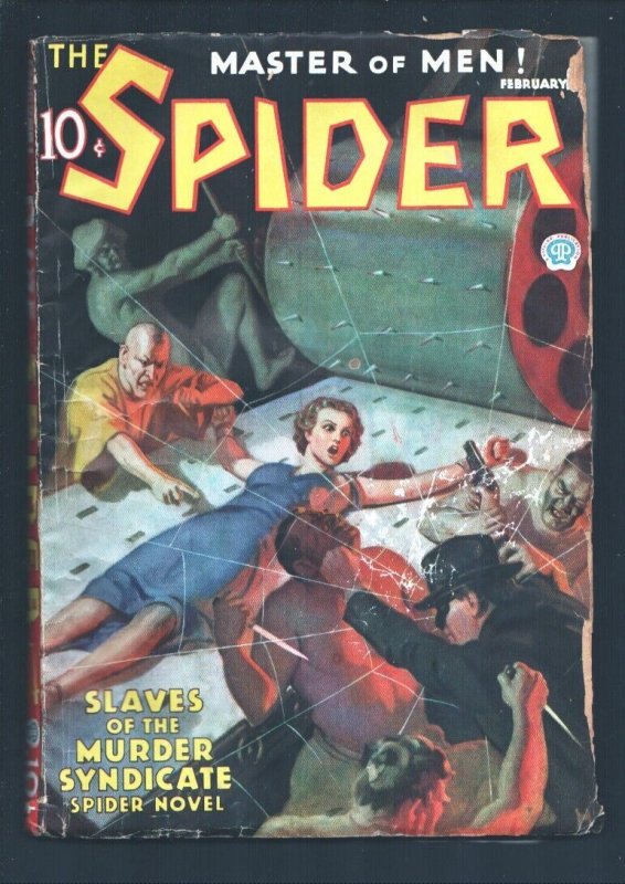 Spider 2/1936-Popular-Slaves of the Murder Syndicate- John Howitt weird men...
