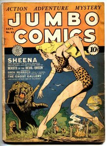 Jumbo Comics #43 1942- Sheena Lion cover- Fiction House golden age