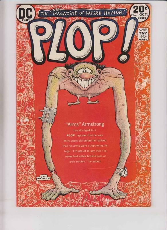 Plop #1 FN/VF october 1973 - basil wolverton - bronze age dc - sergio aragones