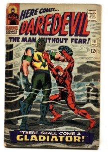 DAREDEVIL #18 comic book-1966 MARVEL COMIC-ORIGIN GLADIATOR 