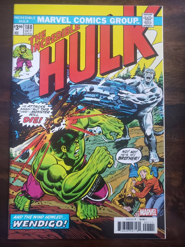 The Incredible Hulk 180 Facsimile reprint