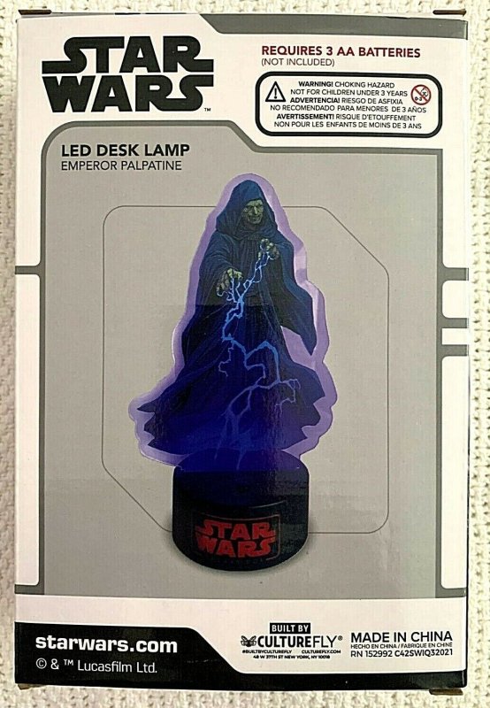 ?~STAR WARS~GALAXY BOX~EMPEROR PALPATINE~CHAIN LIGHTNING LED DESK LAMP~NIB~?