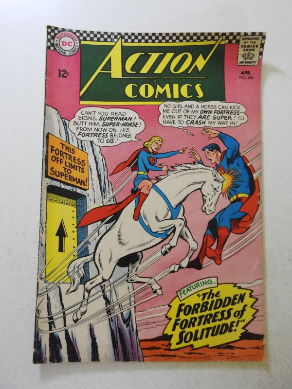 Action Comics #336 (1966) VG- Condition sticker interior fc