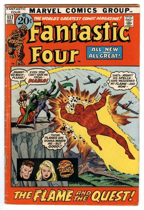 Fantastic Four #117 -Dec 1971- Diablo vs FF, Cystal of the Inhumans, Human Torch 