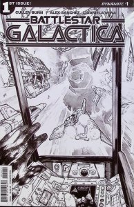 BATTLESTAR GALACTICA Comic 1 — Black & White Sketch Variant — 2016 Dynamite VF+