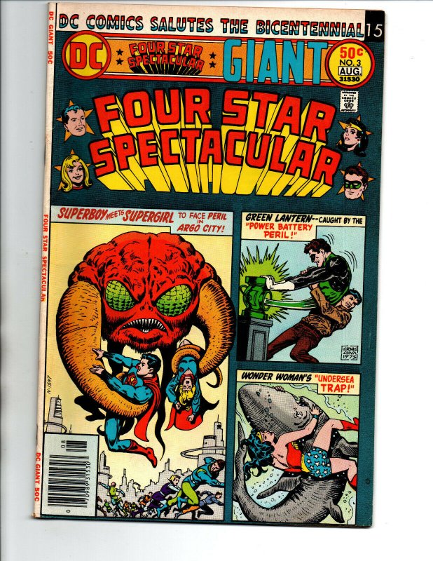 Four Star Spectacular #6 newsstand - Superman Wonder Woman Green Lantern 1976 VF