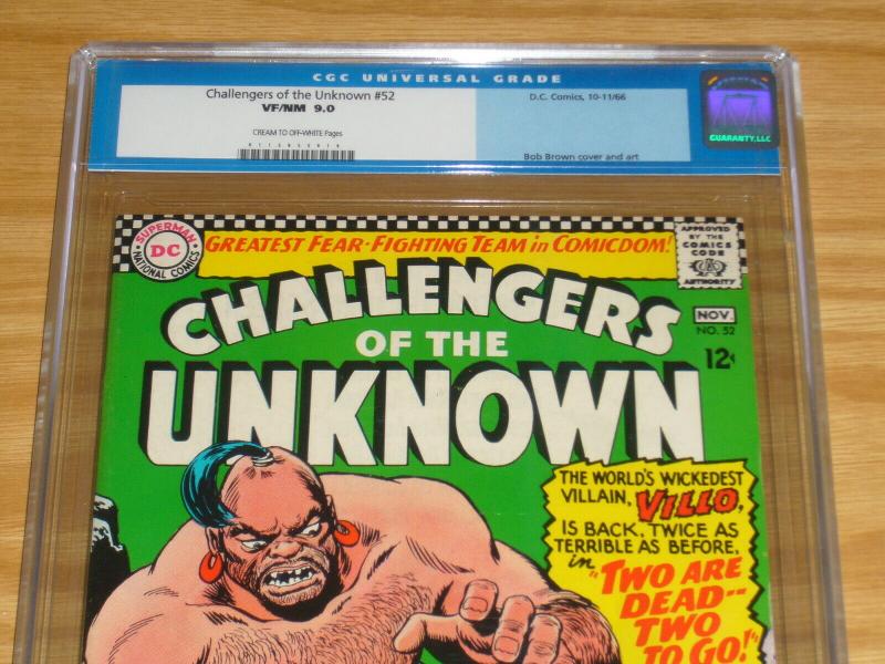 Challengers of the Unknown #52 CGC 9.0 silver age dc comics - villo 1966