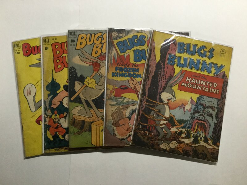 Bugs Bunny Dell Four Color 5 Issue Lot Run Set Very Good- To Very Good+ 3.5-4.5