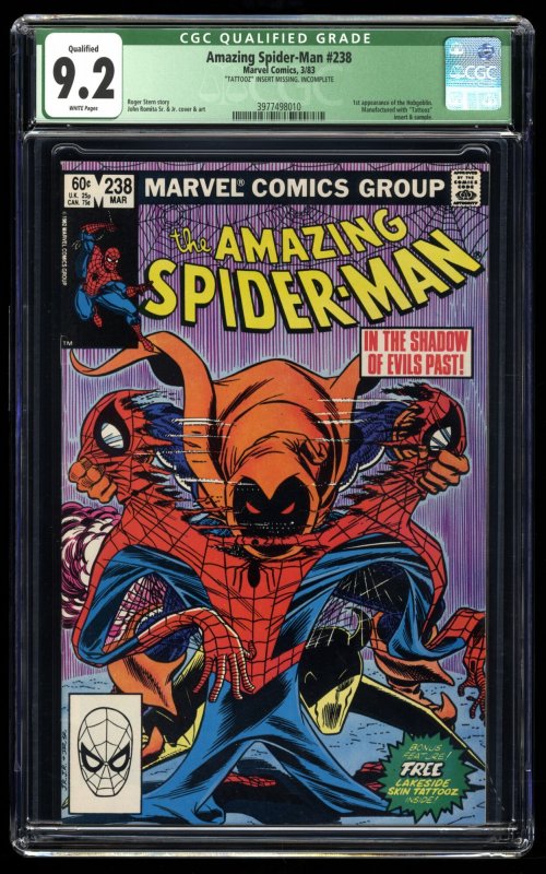 Amazing Spider-Man #238 CGC NM- 9.2 Qualified No Tattooz 1st Hobgoblin!