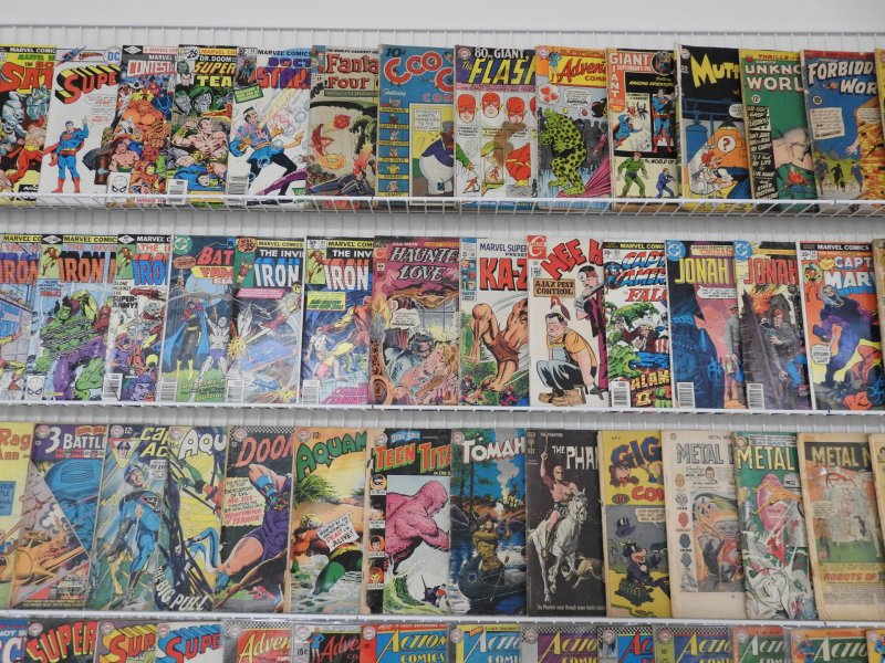 Huge 140+ Silver/Bronze Comics Low Grade Lot!! W/ Action Comics, Iron Man + MORE