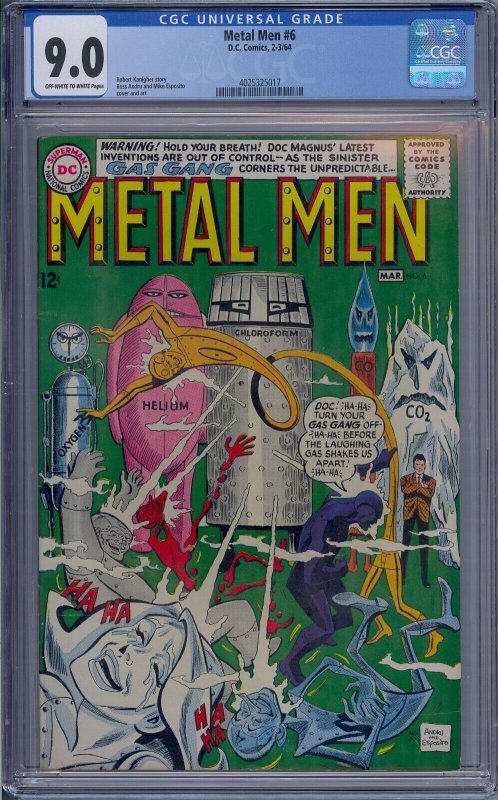 METAL MEN #6 CGC 9.0 ROSS ANDRU MIKE ESPOSITO 