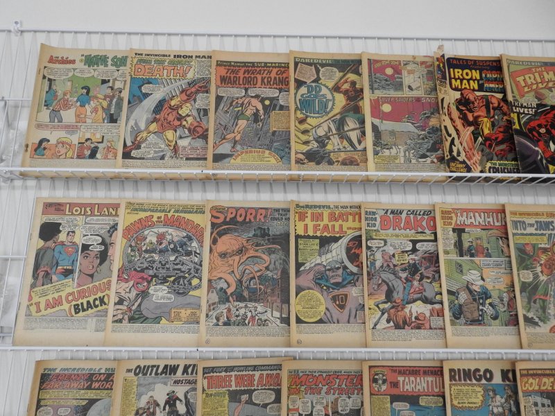 Huge Lot 90 Coverless Low Grade Comics Mostly Silver/Bronze!!