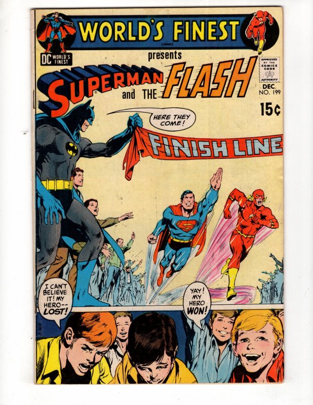 World's Finest Comics #199 (1970) SUPERMAN vs THE FLASH RACE Adams Cvr /...