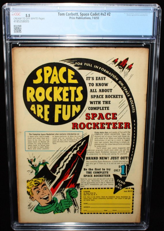 Tom Corbett, Space Cadet #v2 #2 - Mort Meskin Cover - CGC Grade 5.5 - 1955