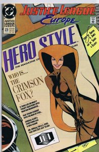 Justice League Europe #23 ORIGINAL Vintage 1991 DC Comics Crimson Fox GGA