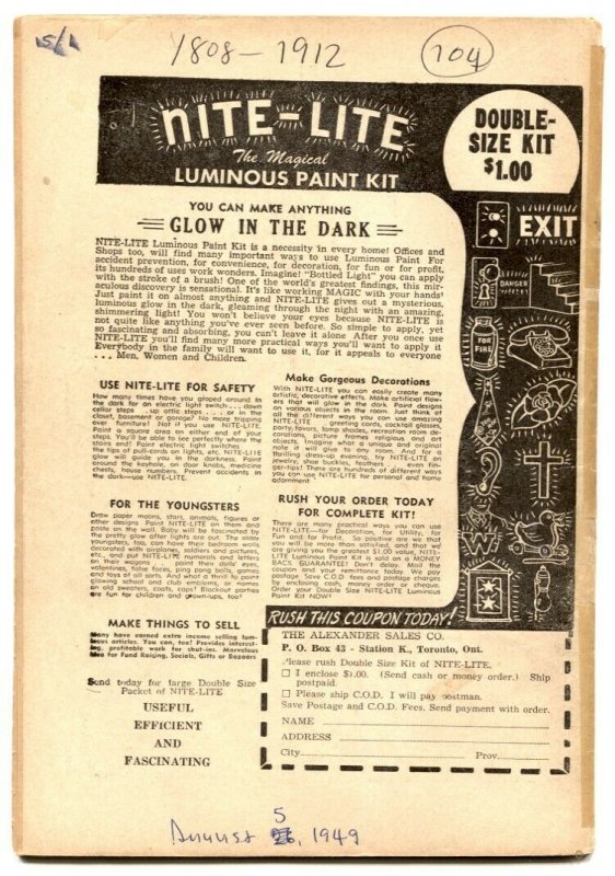 True Crime V. 2 #8 1949-Canadian edition- Rare Golden Age VG