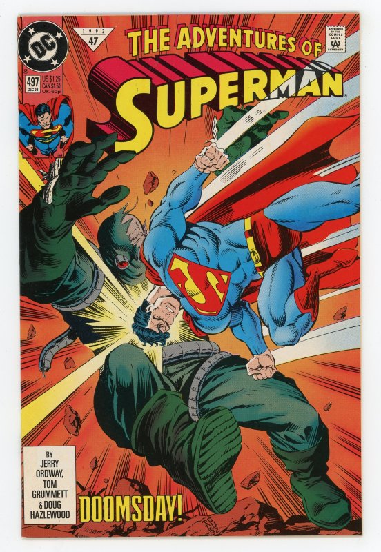 Adventures of Superman #497 Doomsday JLA VF+