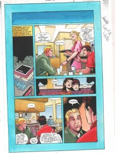 Silver Age #1 p.17 Color Guide Art - Diner Scene - 2000 by John Kalisz