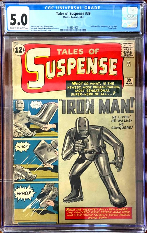 Tales of Suspense #39 (1963) CGC 5.0 Origin and 1st Appearance of Iron