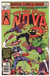 Nova #15 (1977) Nova, Hulk, Spider-Man, Iron Man, Captain America appearances