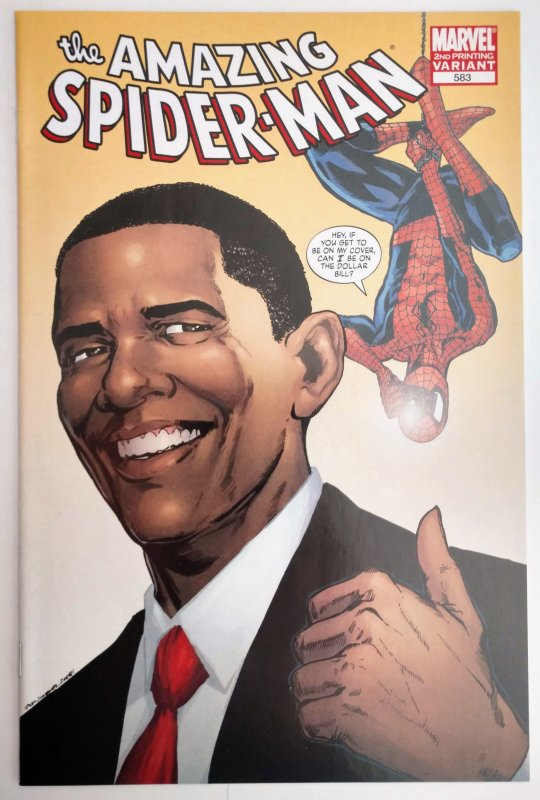 Amazing Spider-Man #583 (NM, 2009) 2ND PRINTING - Barack Obama