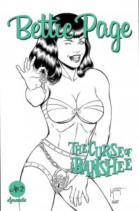 Bettie Page & Curse of The Banshee #2 2021 Mychaels 1:15 Line Art Dynamite EB134