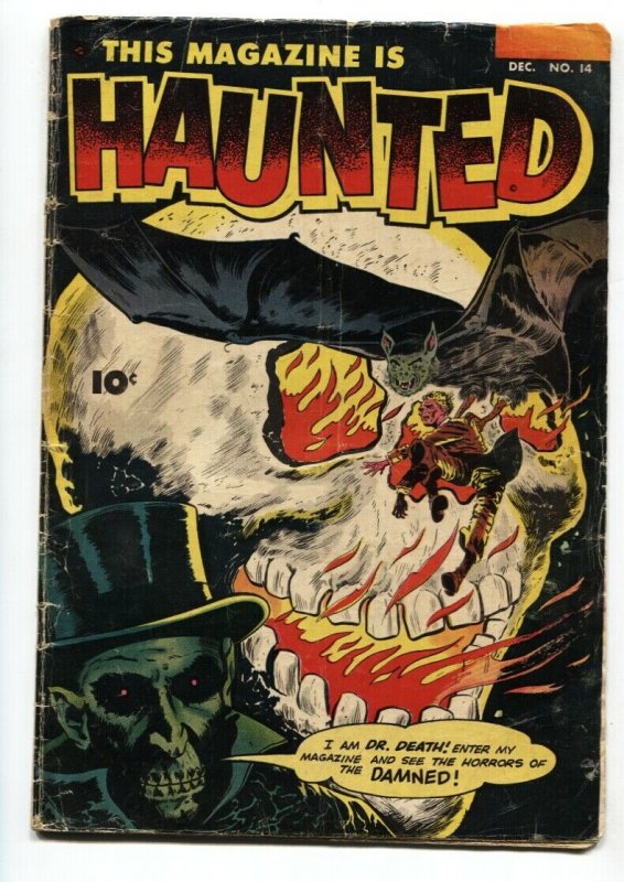 This Magazine Is Haunted #14 1953-Classic BURNING SKULL cover-PCH-incomplete