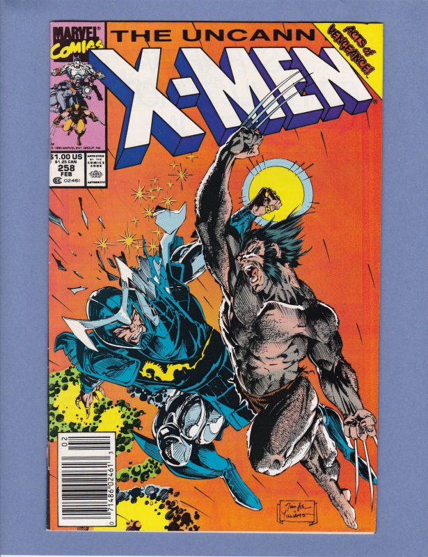 X-Men #258 Newsstand FN/VF Jim Lee Cover and Art