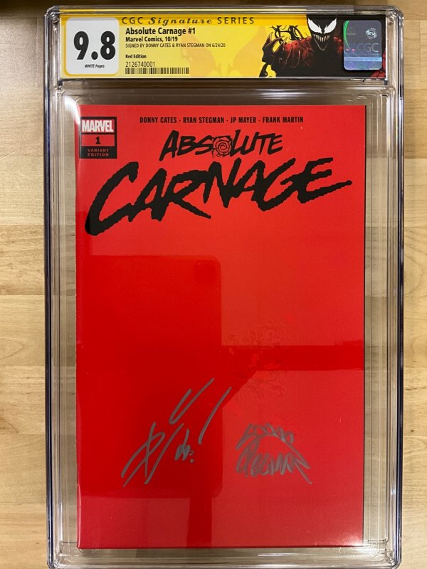 Absolute Carnage #1 Red Edition CGCSS 9.8 signed by Cates & Stegman
