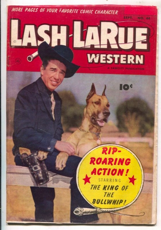 Lash LaRue Western #44-1953-Fawcett-photo cover-B-Western movie film star-Kin...