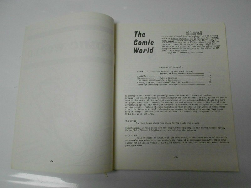 1977 THE COMIC WORLD #14 Fanzine BLACK TERROR 40 pgs. FVF