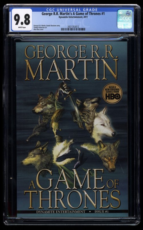 Game of Thrones (2011) #1 CGC NM/M 9.8 White Pages George R.R. Martin!