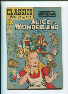 CLASSICS ILLUSTRATED #49 (7.5) ALICE IN WONDERLAND 1ST PRINT