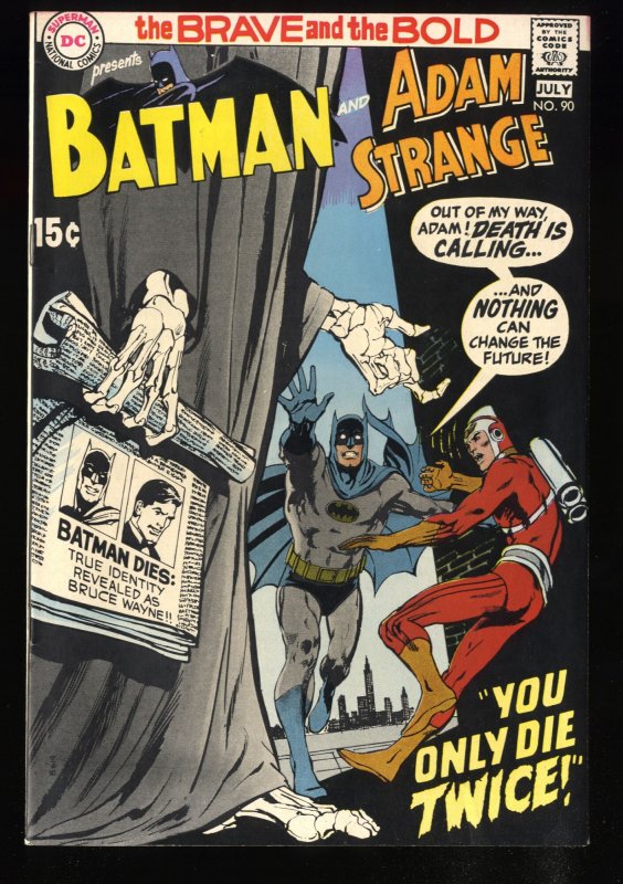 Brave And The Bold #90 NM- 9.2 White Pages Batman Adam Strange!